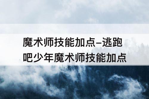魔术师技能加点-逃跑吧少年魔术师技能加点