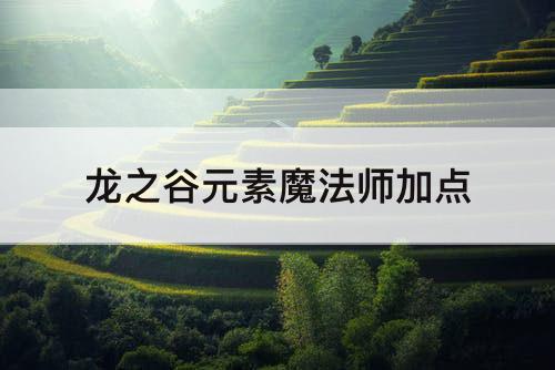 龙之谷元素魔法师加点