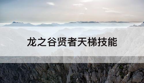 龙之谷贤者天梯技能