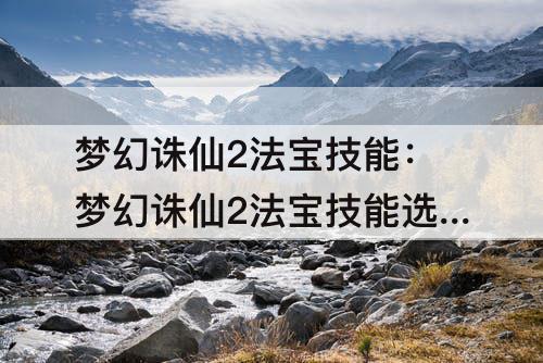 梦幻诛仙2法宝技能：梦幻诛仙2法宝技能选择