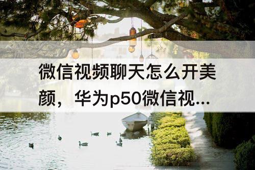 微信视频聊天怎么开美颜，华为p50微信视频聊天怎么开美颜