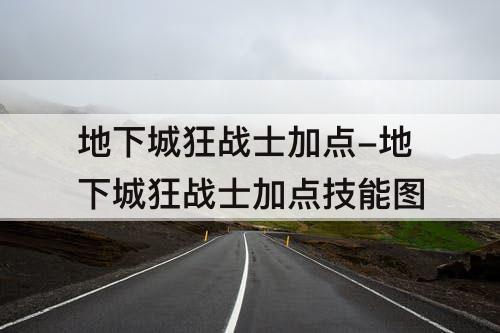 地下城狂战士加点-地下城狂战士加点技能图