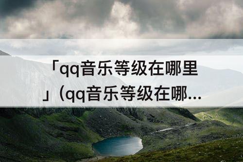 「qq音乐等级在哪里」(qq音乐等级在哪里看经验)