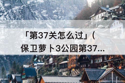 「第37关怎么过」(保卫萝卜3公园第37关怎么过关)