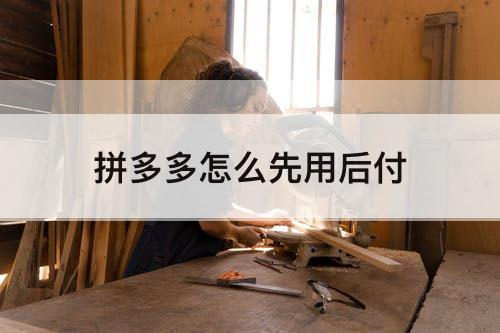 拼多多怎么先用后付
