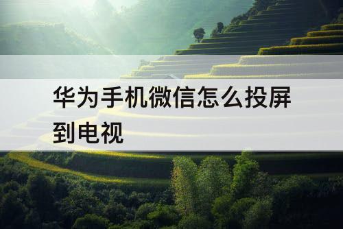 华为手机微信怎么投屏到电视