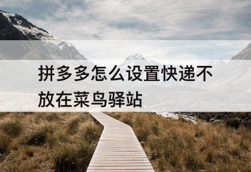 拼多多怎么设置快递不放在菜鸟驿站