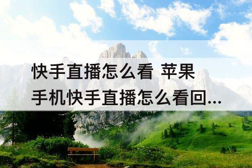 快手直播怎么看 苹果手机快手直播怎么看回放