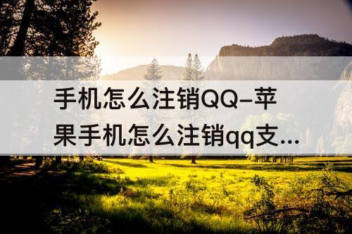 手机怎么注销QQ-苹果手机怎么注销qq支付