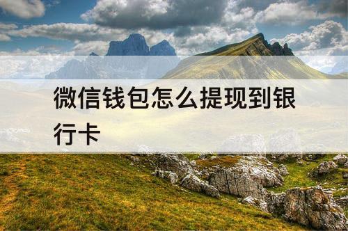 微信钱包怎么提现到银行卡