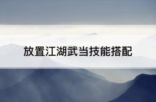 放置江湖武当技能搭配