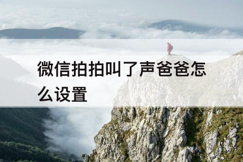 微信拍拍叫了声爸爸怎么设置