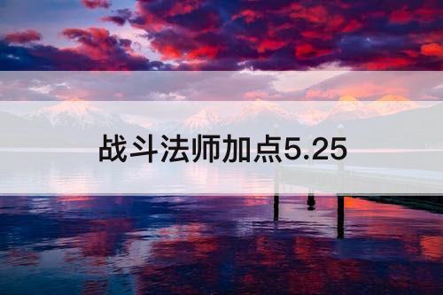 战斗法师加点5.25