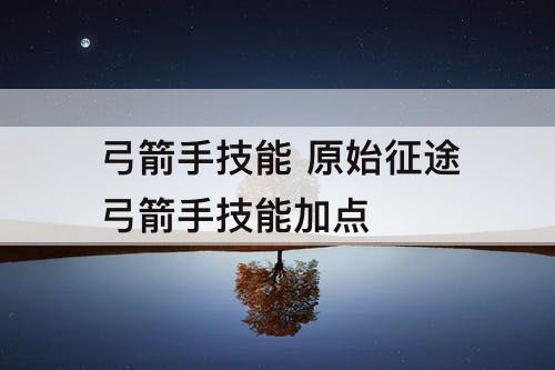 弓箭手技能 原始征途弓箭手技能加点