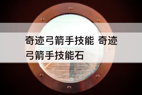 奇迹弓箭手技能 奇迹弓箭手技能石