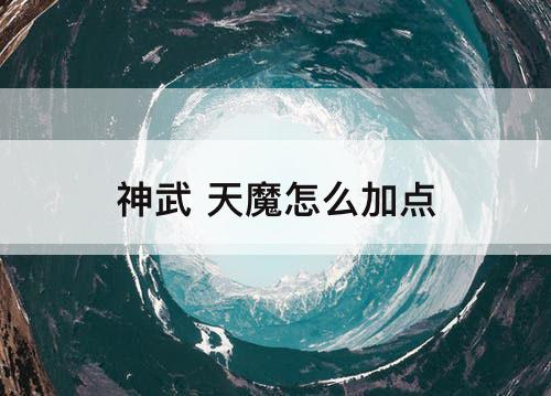 神武 天魔怎么加点