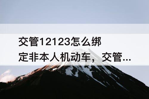 交管12123怎么绑定非本人机动车，交管12123怎么绑定非本人机动车还面签吗