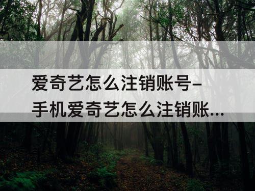 爱奇艺怎么注销账号-手机爱奇艺怎么注销账号