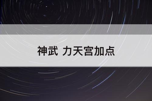 神武 力天宫加点