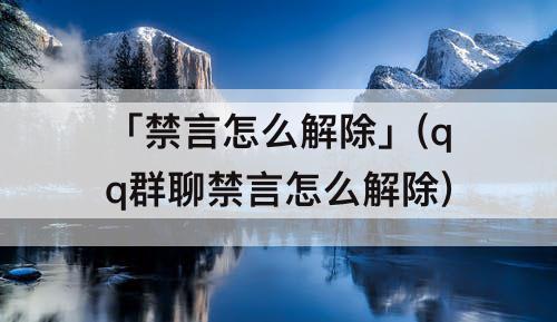 「禁言怎么解除」(qq群聊禁言怎么解除)