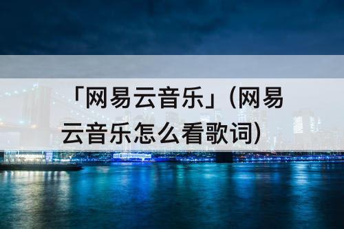 「网易云音乐」(网易云音乐怎么看歌词)