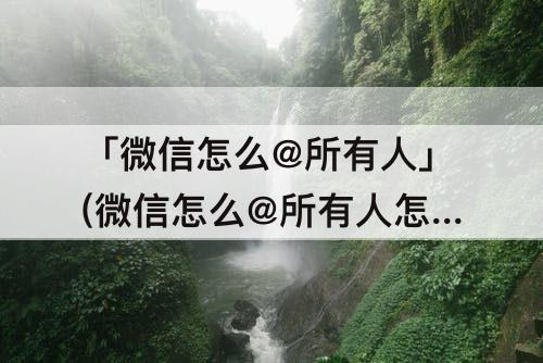 「微信怎么@所有人」(微信怎么@所有人怎么发)