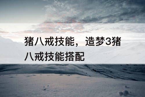猪八戒技能，造梦3猪八戒技能搭配