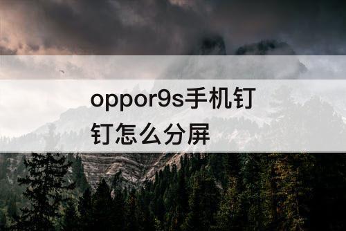 oppor9s手机钉钉怎么分屏