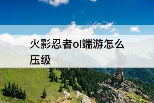 火影忍者ol端游怎么压级