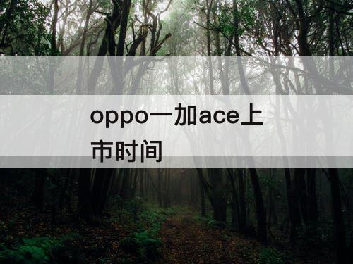 oppo一加ace上市时间