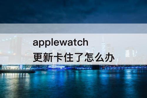 applewatch更新卡住了怎么办