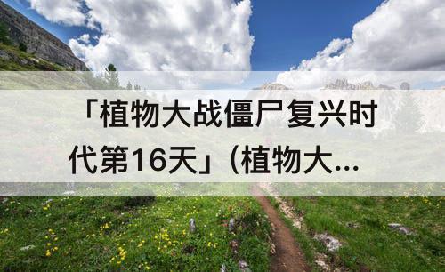 「植物大战僵尸复兴时代第16天」(植物大战僵尸复兴时代第16天简单)