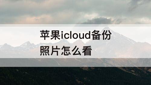 苹果icloud备份照片怎么看