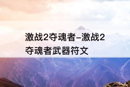 激战2夺魂者-激战2夺魂者武器符文