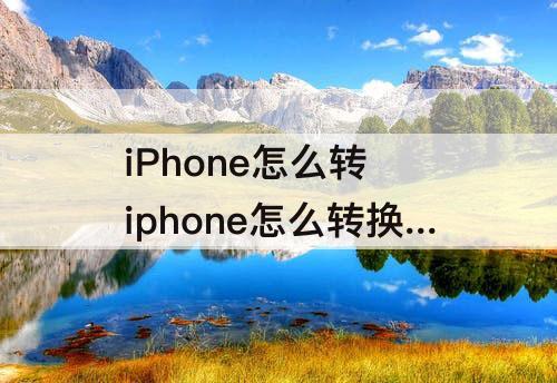 iPhone怎么转 iphone怎么转换文字