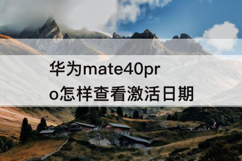 华为mate40pro怎样查看激活日期